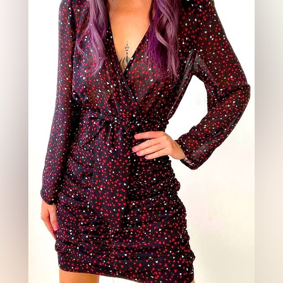 *Excellent condition* ❤️Zara heart print mini Dress❤️ - Picture 1 of 5